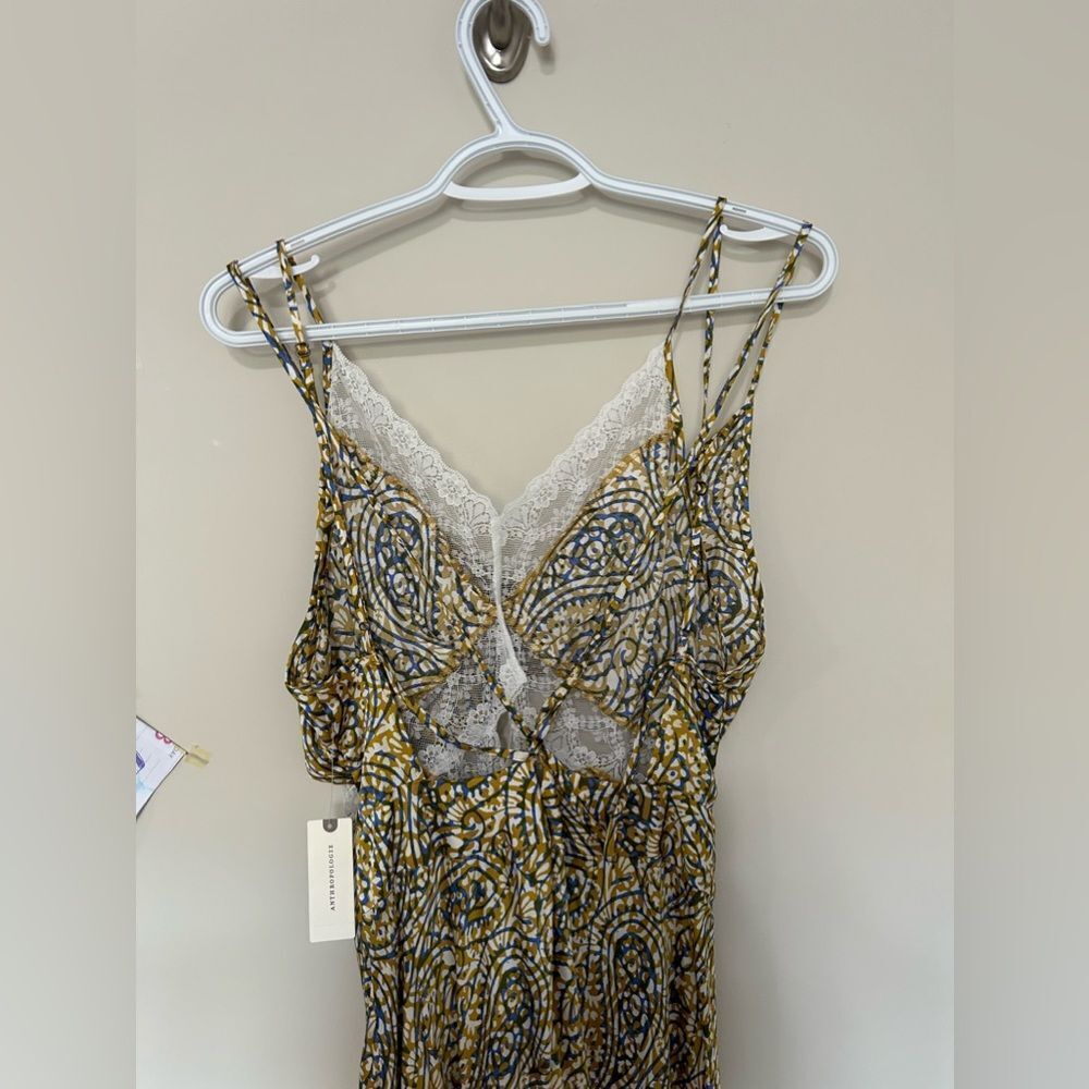 NWT Anthropologie Lace Inset Midi Dress in Yellow Motif - Picture 11 of 15